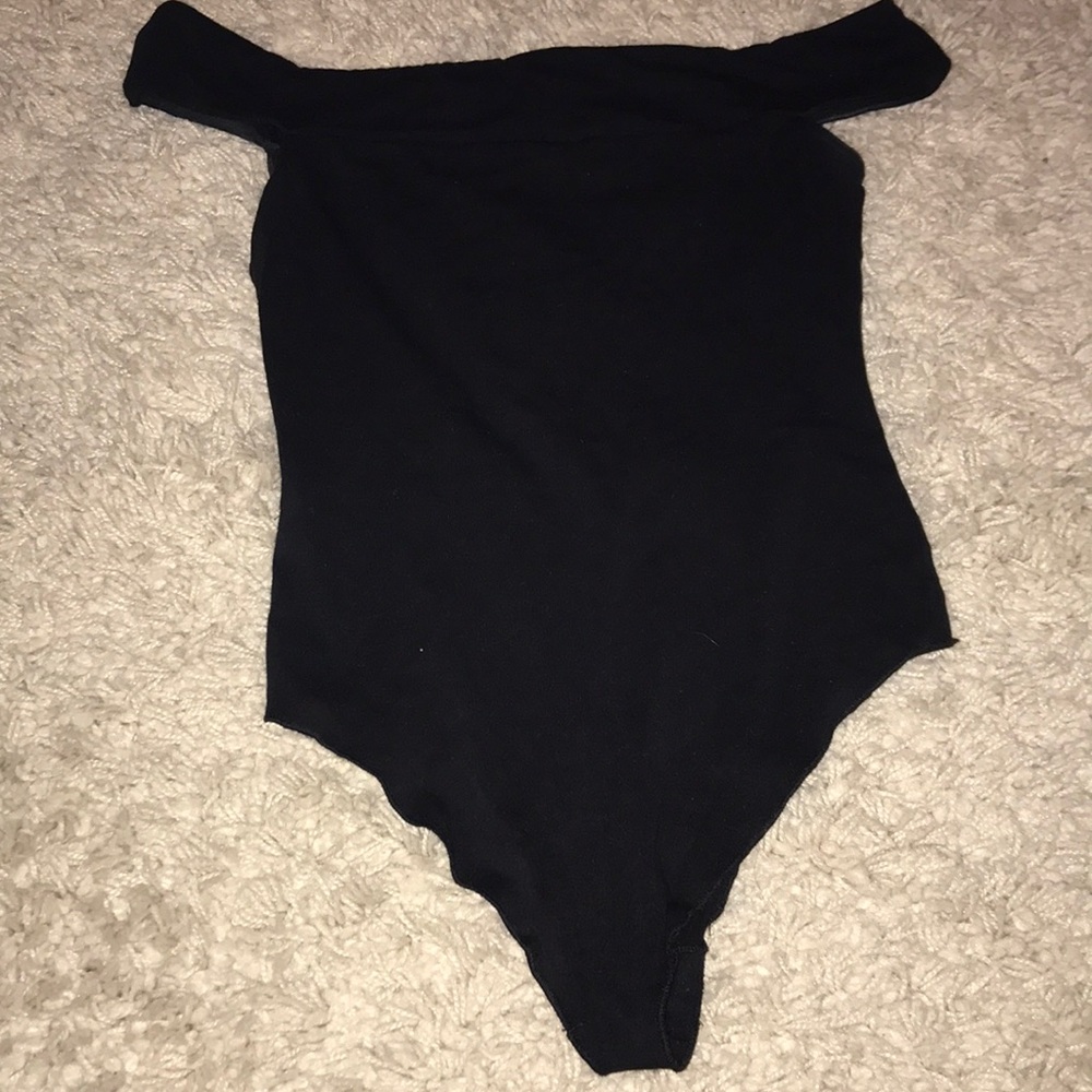 Off the shoulder black bodysuit